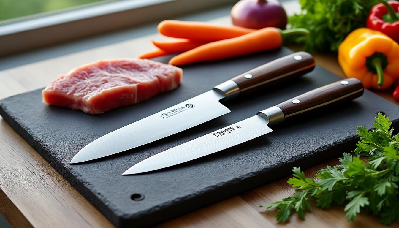 découvrez les différences entre le couteau gyuto et le couteau santoku dans notre comparatif. apprenez lequel de ces deux outils de cuisine est le plus polyvalent pour vos préparations culinaires. idéal pour les chefs amateurs et professionnels, cet article vous guidera dans le choix du couteau parfait en fonction de vos besoins.