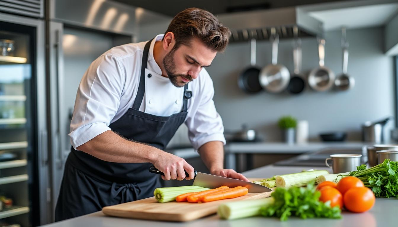 découvrez le nakiri, l'outil parfait pour trancher et préparer vos légumes avec précision. son design unique et sa lame aiguisée en font un indispensable pour tous les amateurs de cuisine souhaitant sublimer leurs plats.