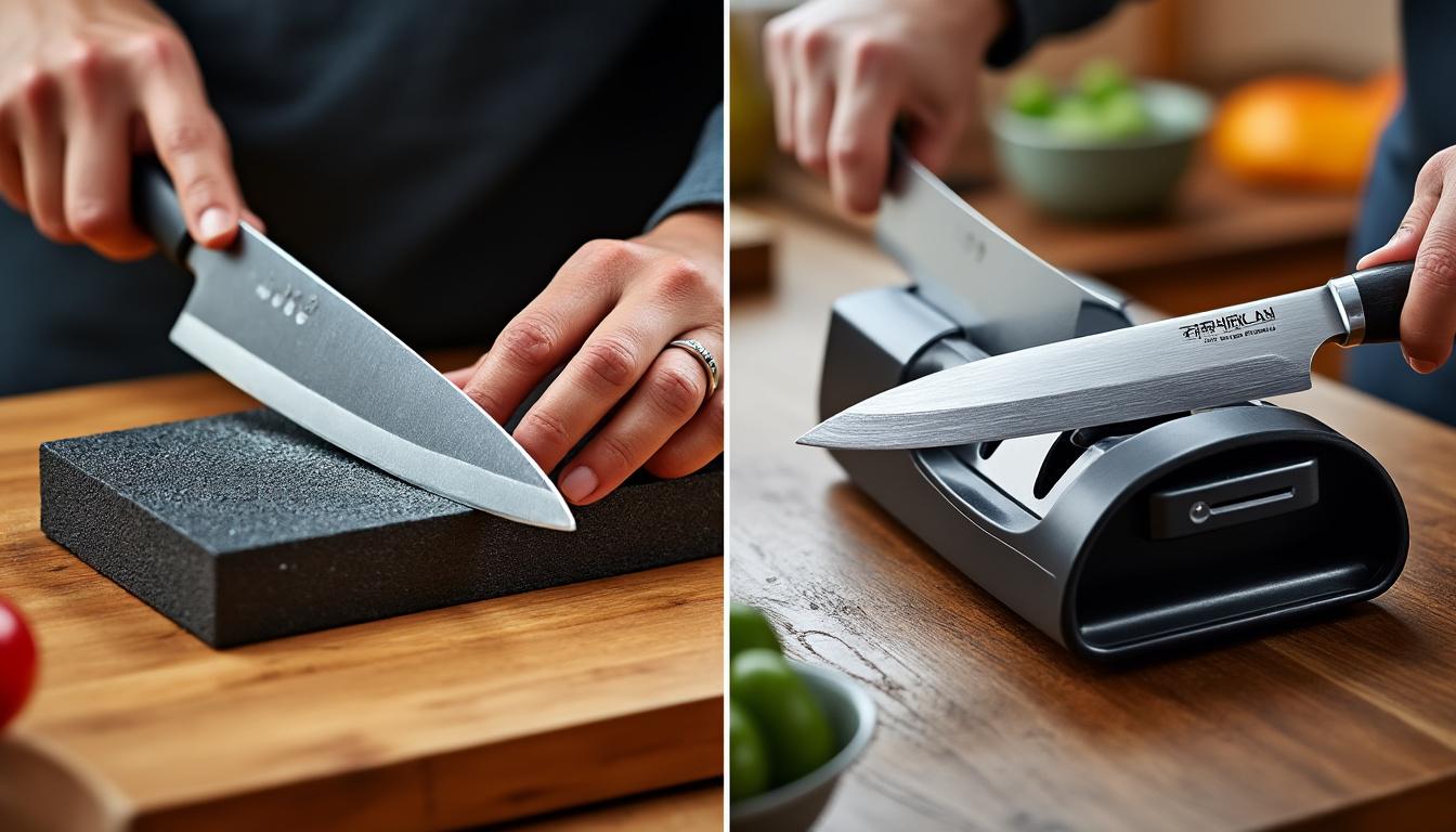 découvrez les différences entre l'affûtage manuel et électrique des couteaux japonais dans notre article. apprenez les techniques adaptées pour préserver la qualité de vos lames, optimiser leur performance et prolonger leur durée de vie.