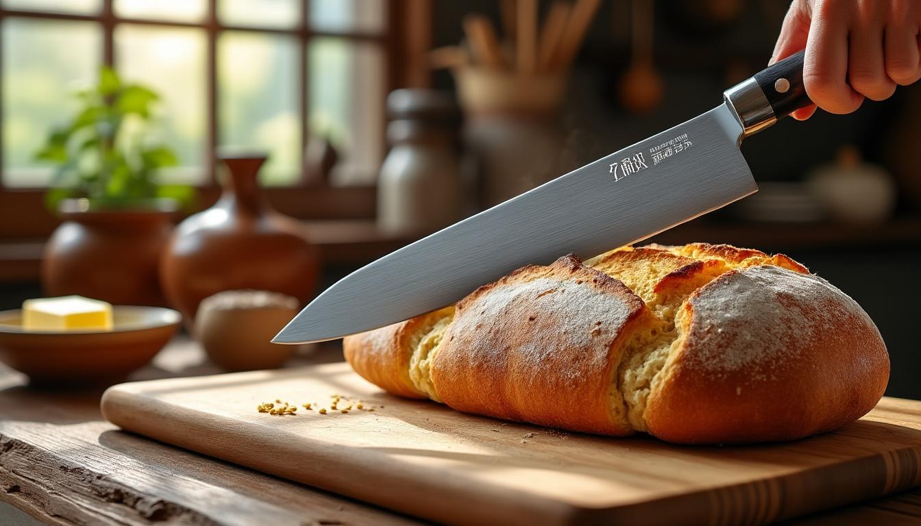 découvrez l'art de découper du pain avec un couteau japonais. apprenez les techniques et astuces pour utiliser cet outil traditionnel, garantissant des tranches parfaites et une expérience culinaire unique.
