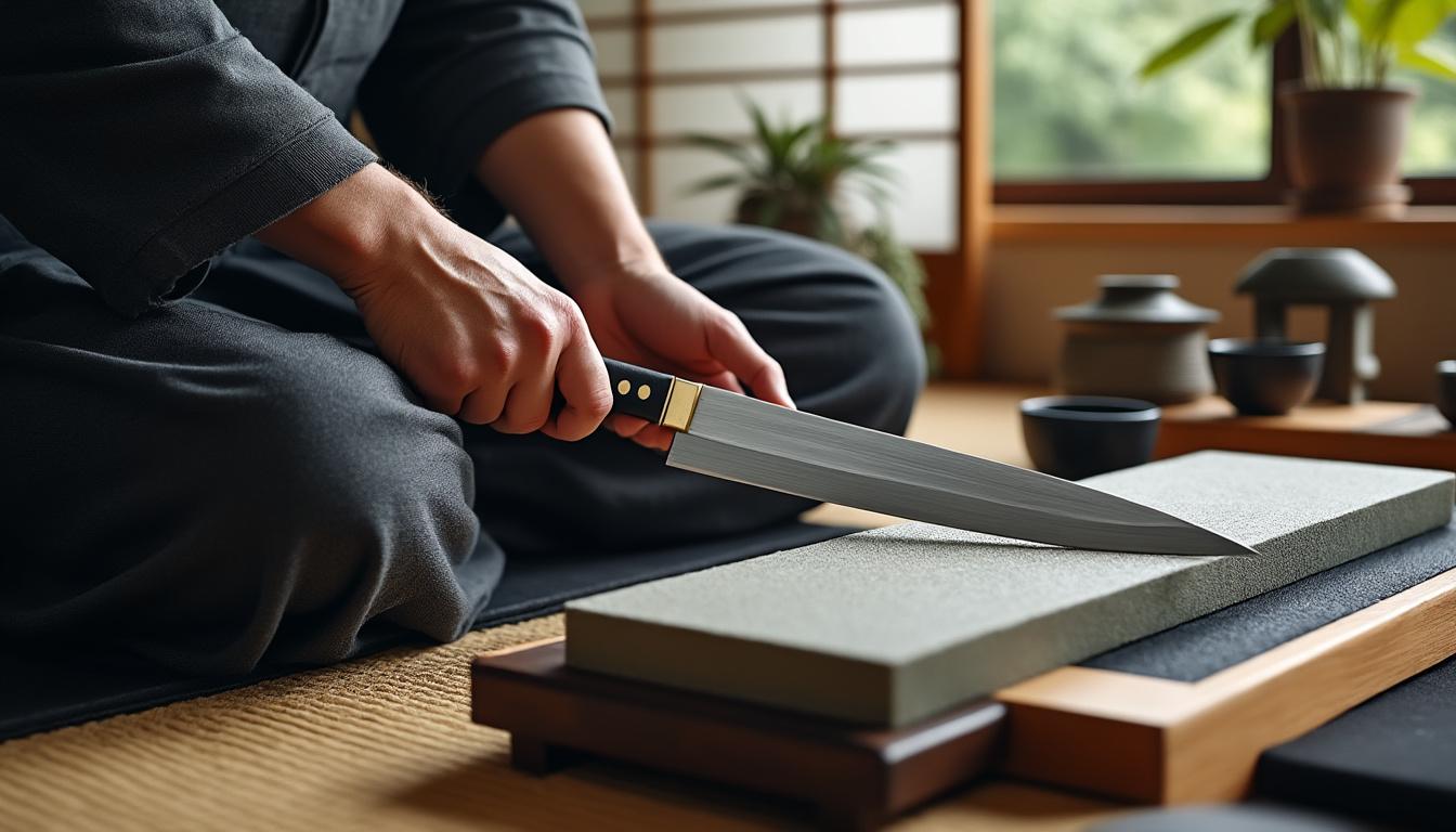 découvrez notre guide complet sur l’affûtage traditionnel sur pierre, avec un focus particulier sur les couteaux japonais. conseils, techniques et astuces pour un tranchant parfait !