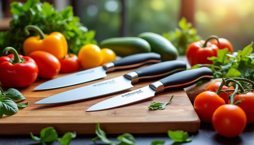 découvrez notre sélection de couteaux spécialement conçus pour la cuisine végétarienne : précision, ergonomie et qualité pour découper facilement vos fruits, légumes et herbes fraîches.
