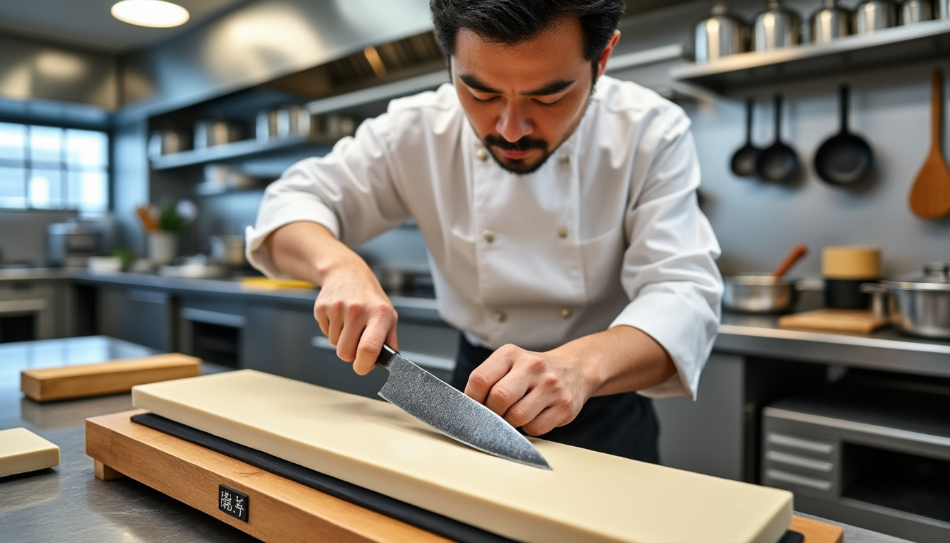 découvrez les secrets des chefs japonais pour aiguiser parfaitement les couteaux japonais. apprenez les meilleures techniques d’aiguisage pour des lames tranchantes et durables, comme au japon.