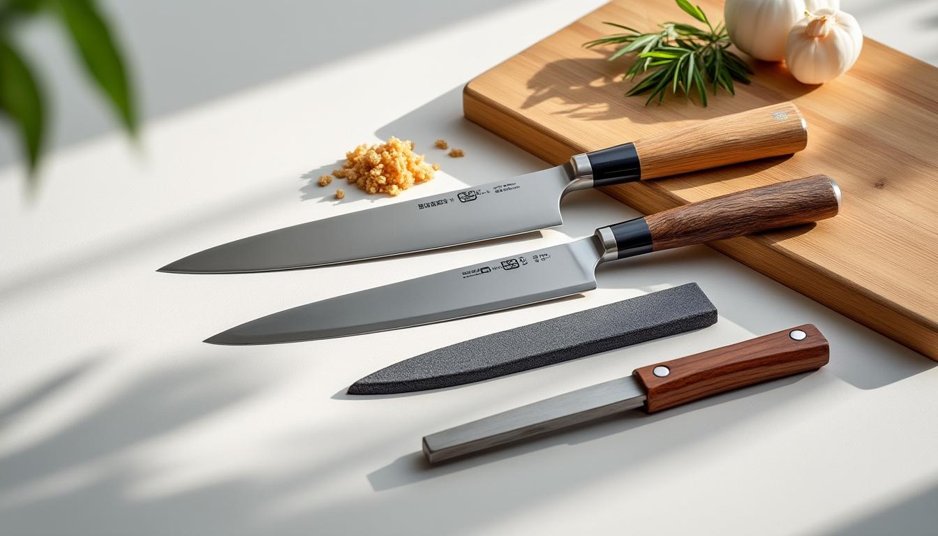 découvrez nos kits complets pour débuter avec le couteau japonais : tout le nécessaire pour apprendre, entretenir et savourer la découpe à la japonaise, adaptés aux débutants passionnés de cuisine.